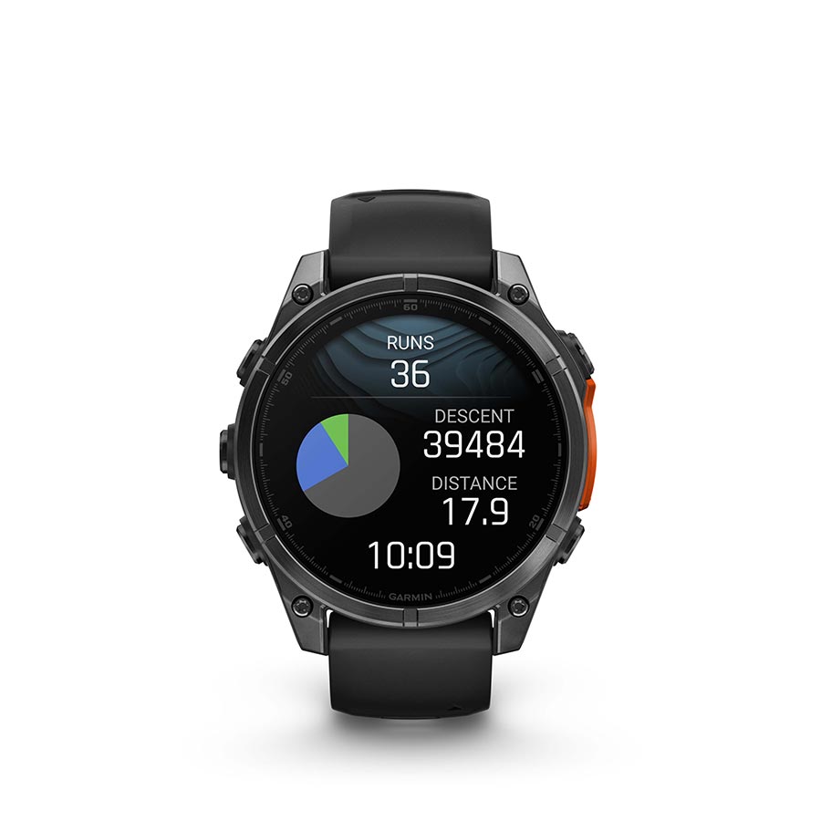 Garmin, fenix 8 AMOLED 47mm, Watch, Watch Color: Slate Grey, Wristband: Black - Silicone