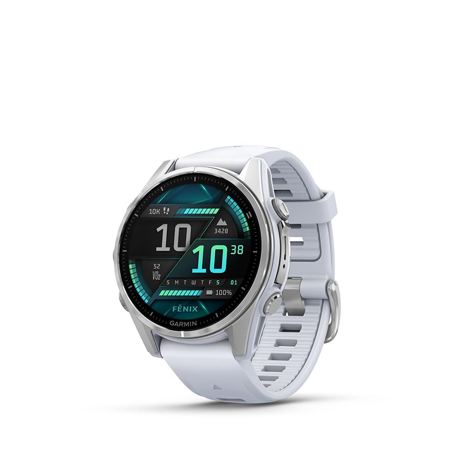 Garmin, fenix 8 AMOLED 43mm, Watch, Watch Color: Silver, Wristband: Whitestone - Silicone