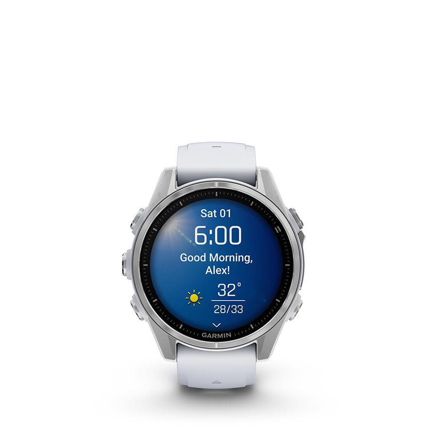 Garmin, fenix 8 AMOLED 43mm, Watch, Watch Color: Silver, Wristband: Whitestone - Silicone