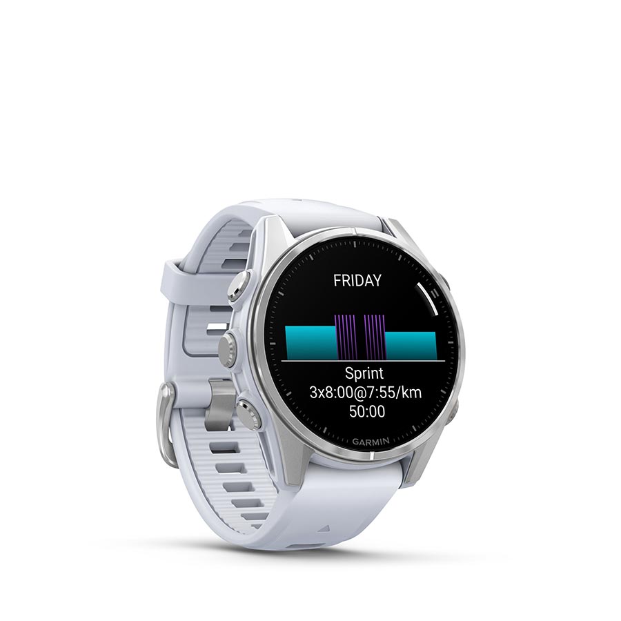 Garmin, fenix 8 AMOLED 43mm, Watch, Watch Color: Silver, Wristband: Whitestone - Silicone