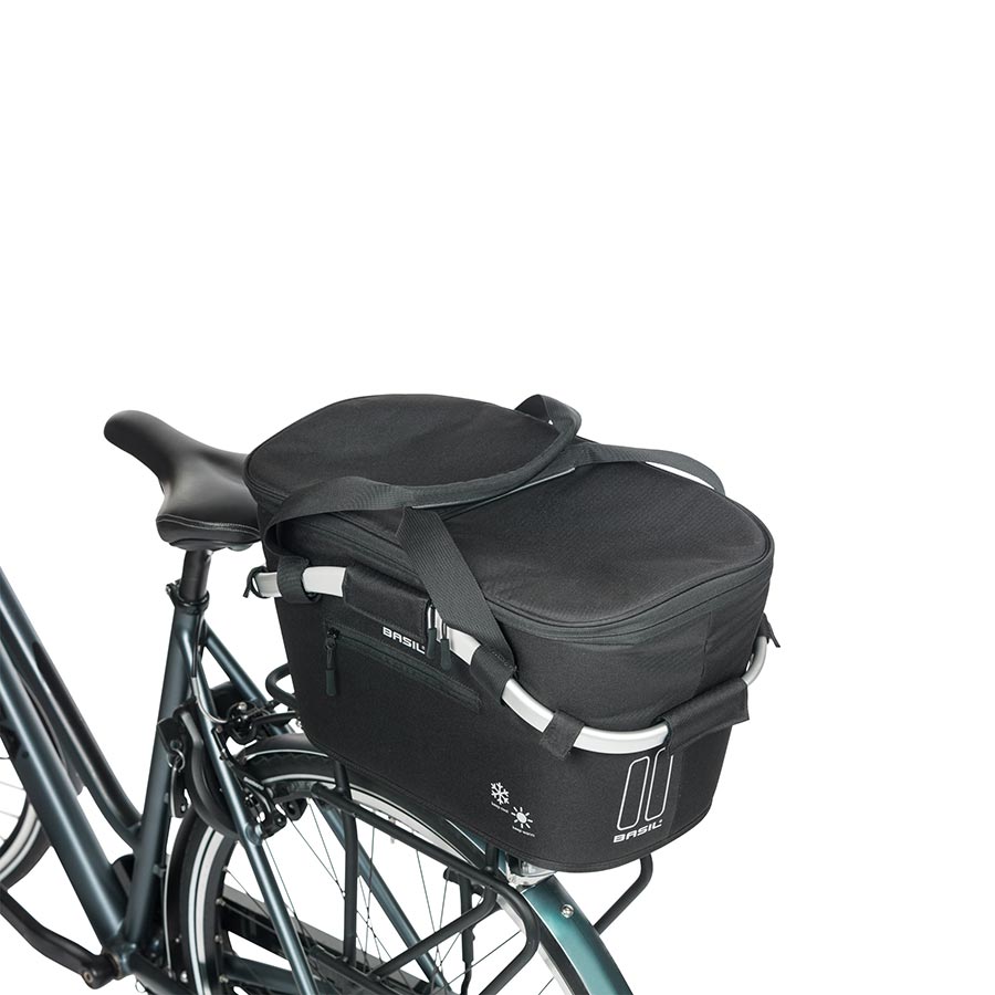 Basil, Classic Carry All, Basket, Insulated, Rear, Black