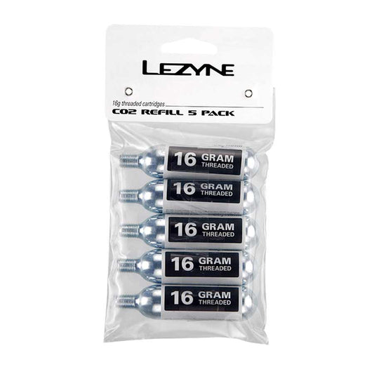 Lezyne, CO² Cartridges, Threaded, 16g, 5 units