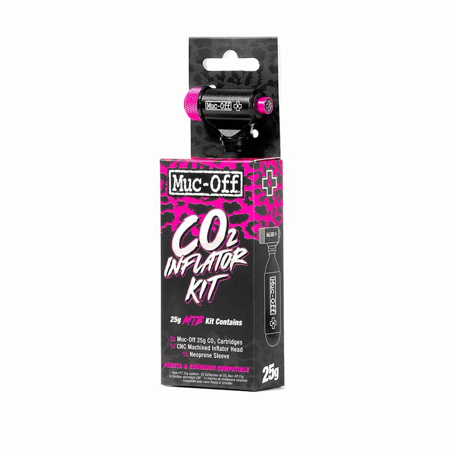 Muc-Off, CO2 Inflator Kit, 25g MTB, Threaded, Presta, Schrader, Kit