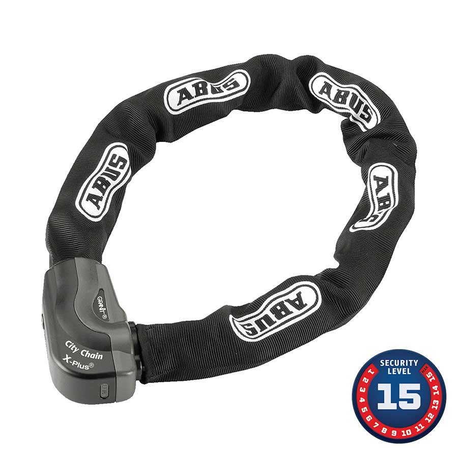 Abus, Granit CityChain XPlus 1060K, Chain Lock, Key, 10mm, 110cm, 3.6', Black