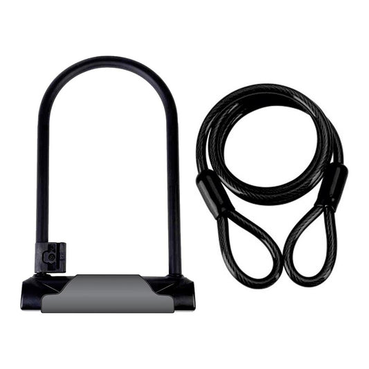 EVO, LockDown Plus, U-Lock, Key, 127x230mm and 1200mm cable, 5''x9'' and 47'' cable, Thickness: 11mm, Black, Set