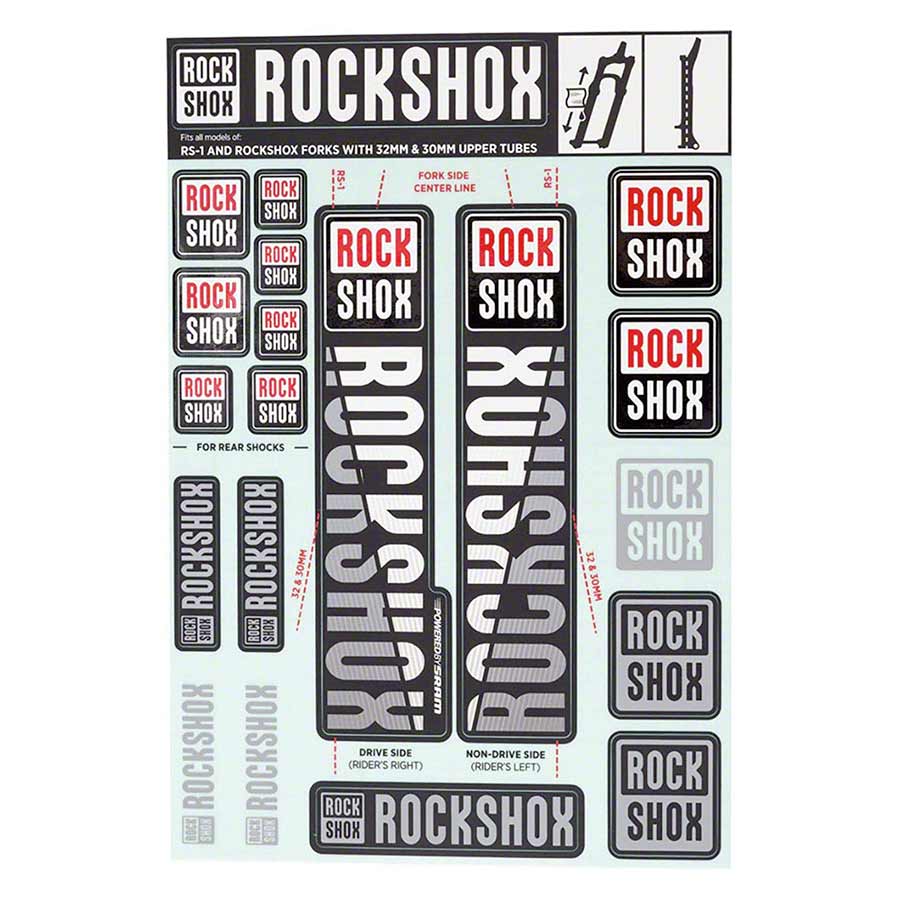 RockShox, 35mm Decal Kit - MY18, Stealth, Kit