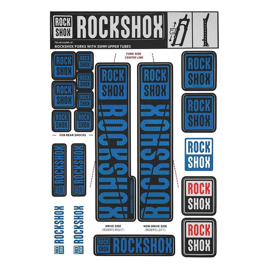 RockShox, 35mm Decal Kit - MY18, Stealth, Kit