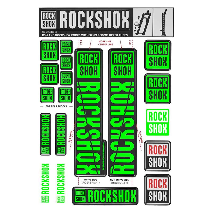 RockShox, 30/32mm Decal Kit, Stealth, Kit