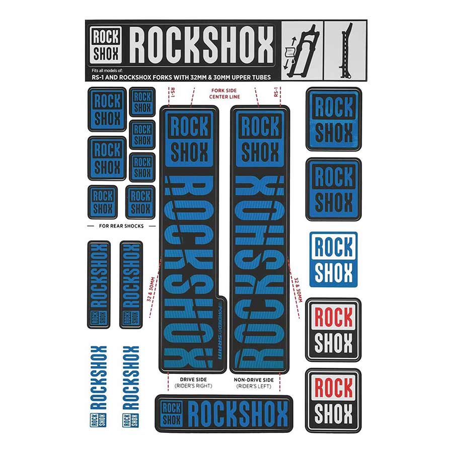 RockShox, 30/32mm Decal Kit, Stealth, Kit