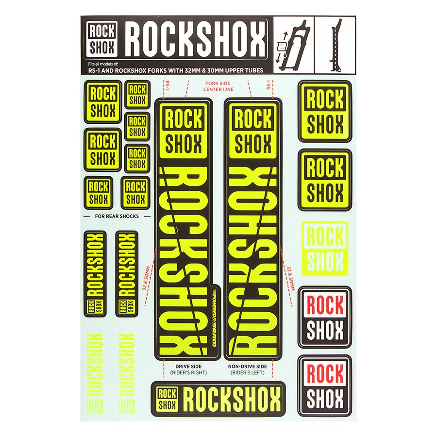 RockShox, 30/32mm Decal Kit, Stealth, Kit