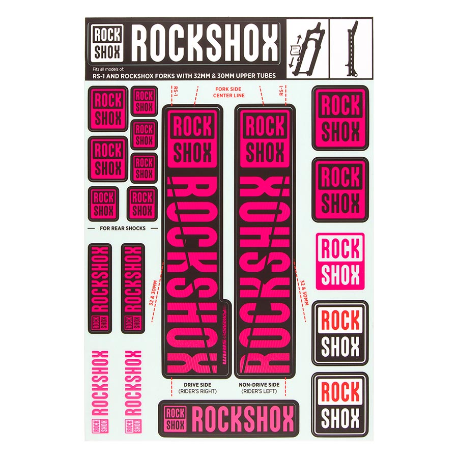 RockShox, 30/32mm Decal Kit, Stealth, Kit