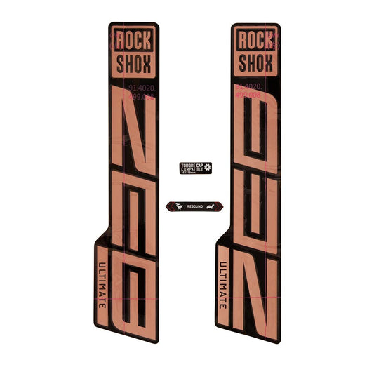 RockShox, ZEB Ultimate Decal Kit, Matte Copper for Gloss Black Lowers