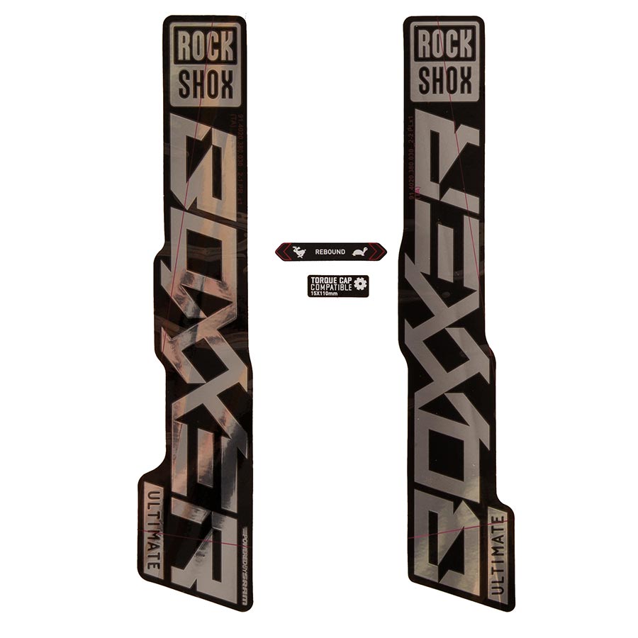 RockShox, BoXXer Ultimate Decal Kit, Gloss Polar for Gloss Black Lowers